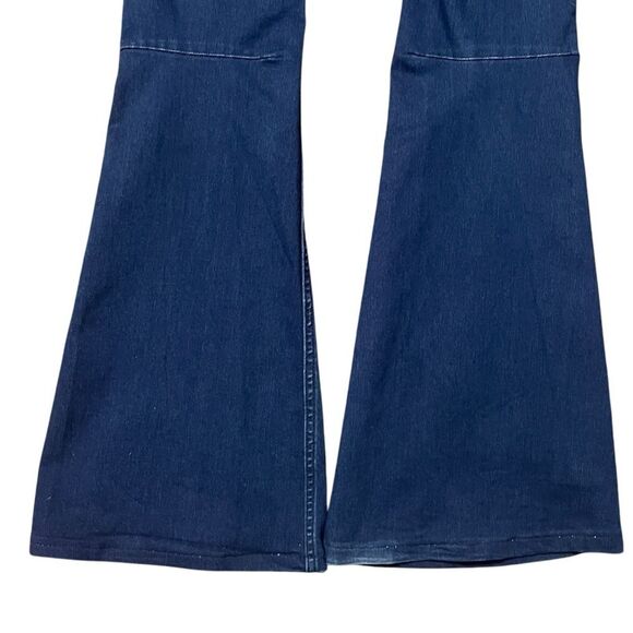 Free People Stretch Flare Jeans Size 27, dark blue denim. Pull-on no zip retro - Picture 8 of 12